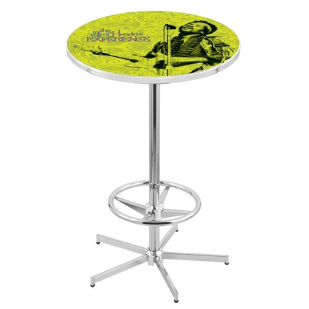 Holland Bar Stool Co 42" Chrome Jimi Hendrix, JHE (Green) Pub Table L216C4236JimiH02